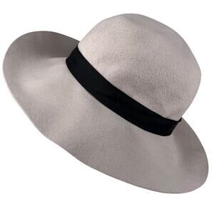 Karen Kane Wool Hat Crushable Water Repellant Taupe Black M/L New